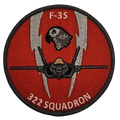 Patch 322 Squadron: Red polly patch F-35