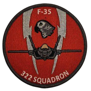 Patch 322 Squadron: Red polly patch F-35